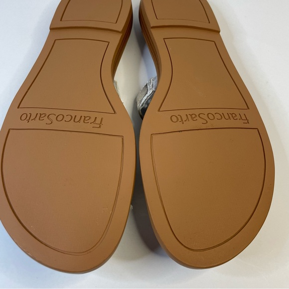 Franco Sarto Women Silver Metallic Goring Cushioned Geras Open Toes Slip On 6M - Picture 3 of 8